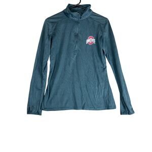 Ohio State Authentic Apparel Womens Sweatshirt Gray 1/4 Zip University Small
